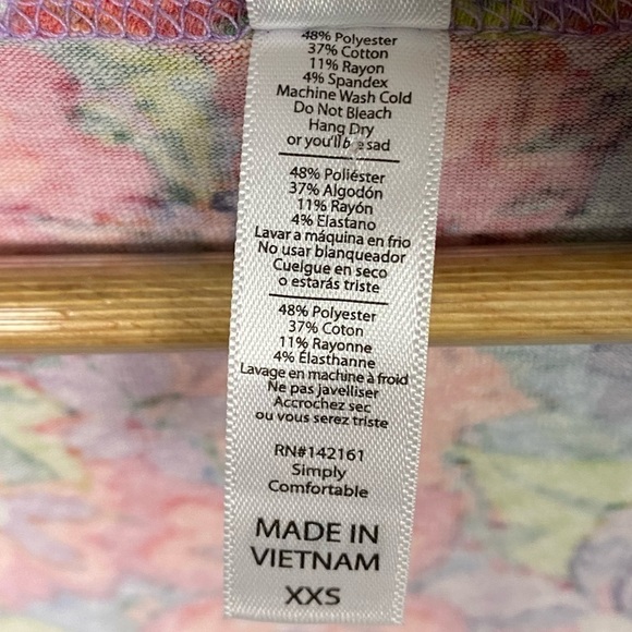 Nwt | LuLaRoe Perfect T Multi-color Floral Print Size XXS - Picture 4 of 5